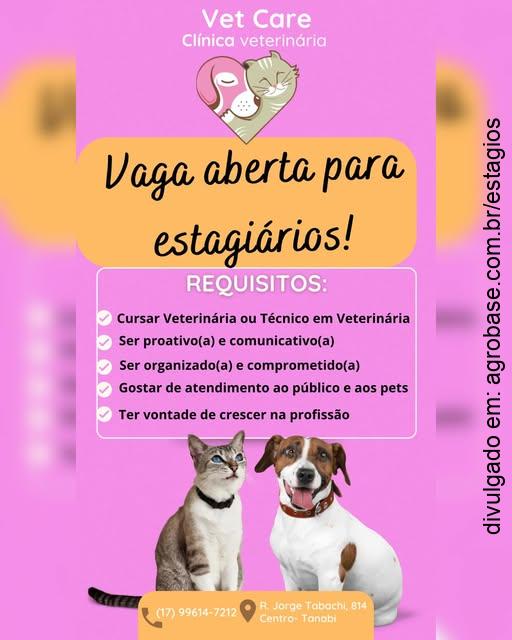Estágio veterinária ou técnico – Tanabi/SP