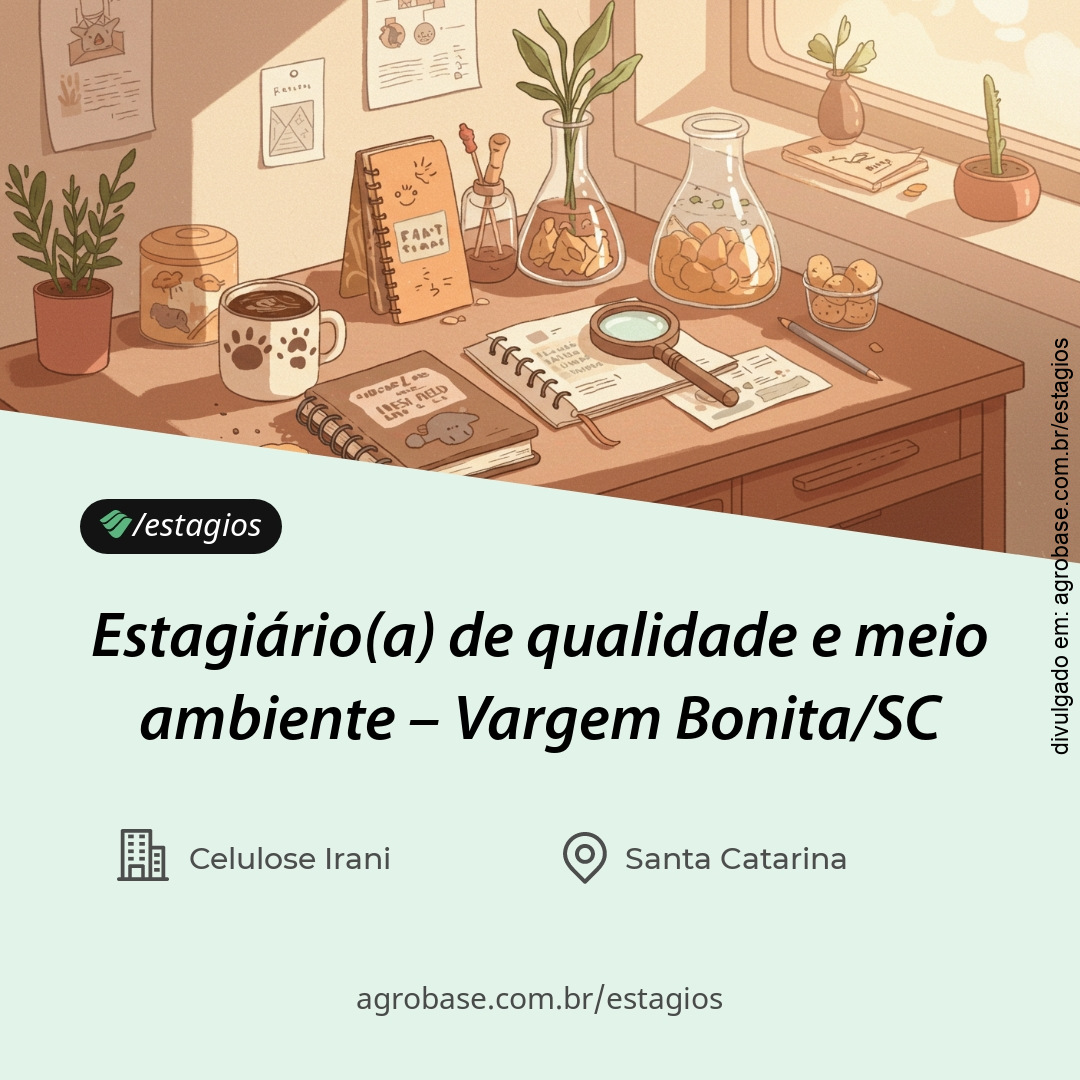Estagiário(a) de qualidade e meio ambiente – Vargem Bonita/SC