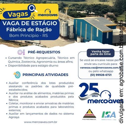 Estágio em fábrica de ração – Bom Princípio/RS