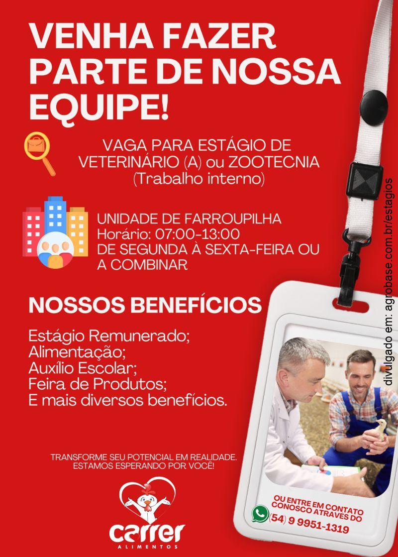 Estágio de veterinária ou zootecnia – Farroupilha/RS