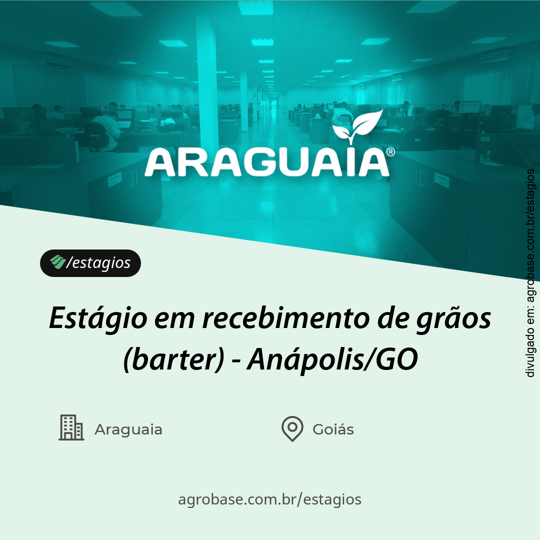 Estágio em recebimento de grãos (barter) – Anápolis/GO