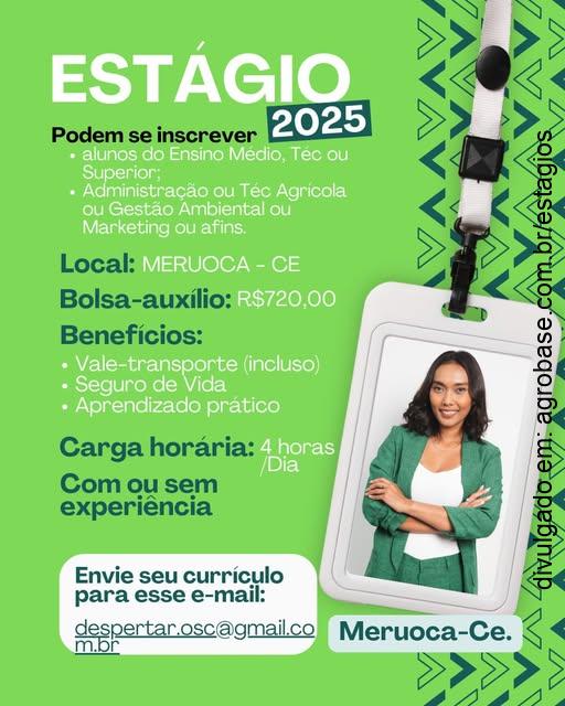 Estágio assistente administrativo e mídias sociais – Meruoca/CE