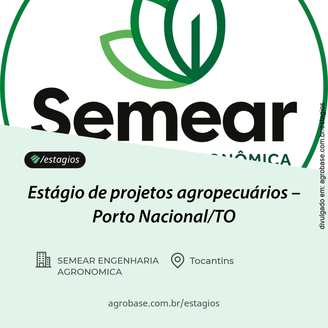 Estágio de projetos agropecuários – Porto Nacional/TO