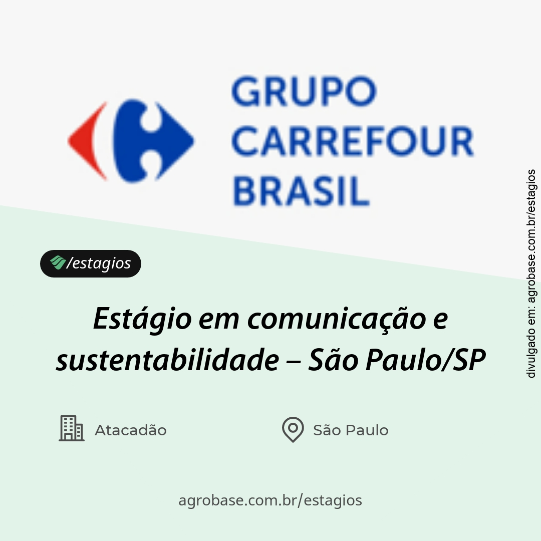 Estágio em comunicação e sustentabilidade – São Paulo/SP