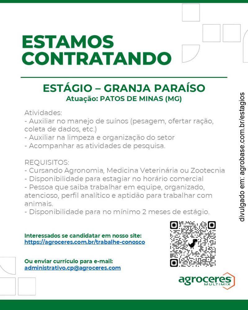 Estágio em granja de aves – Patos de Minas/MG