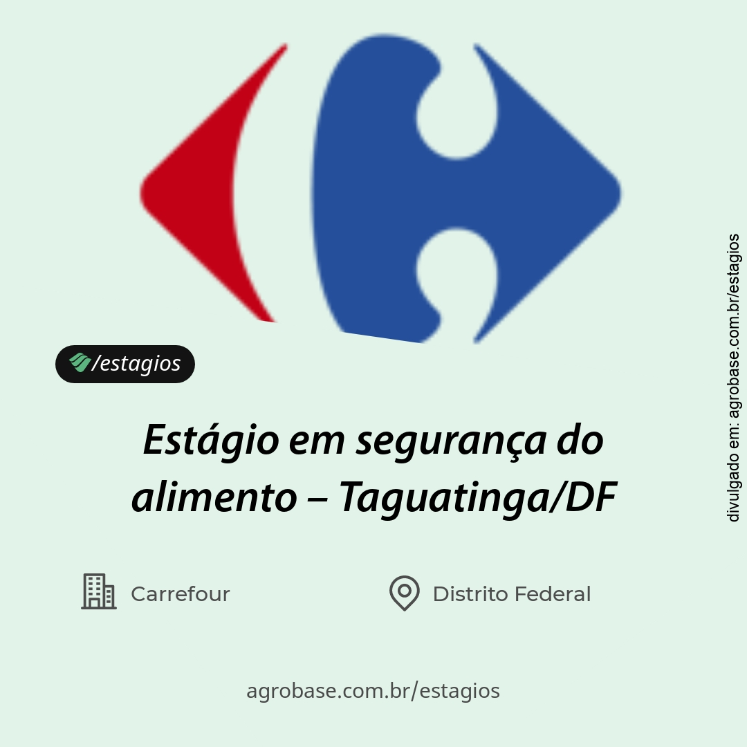 Estágio em segurança do alimento – Taguatinga/DF