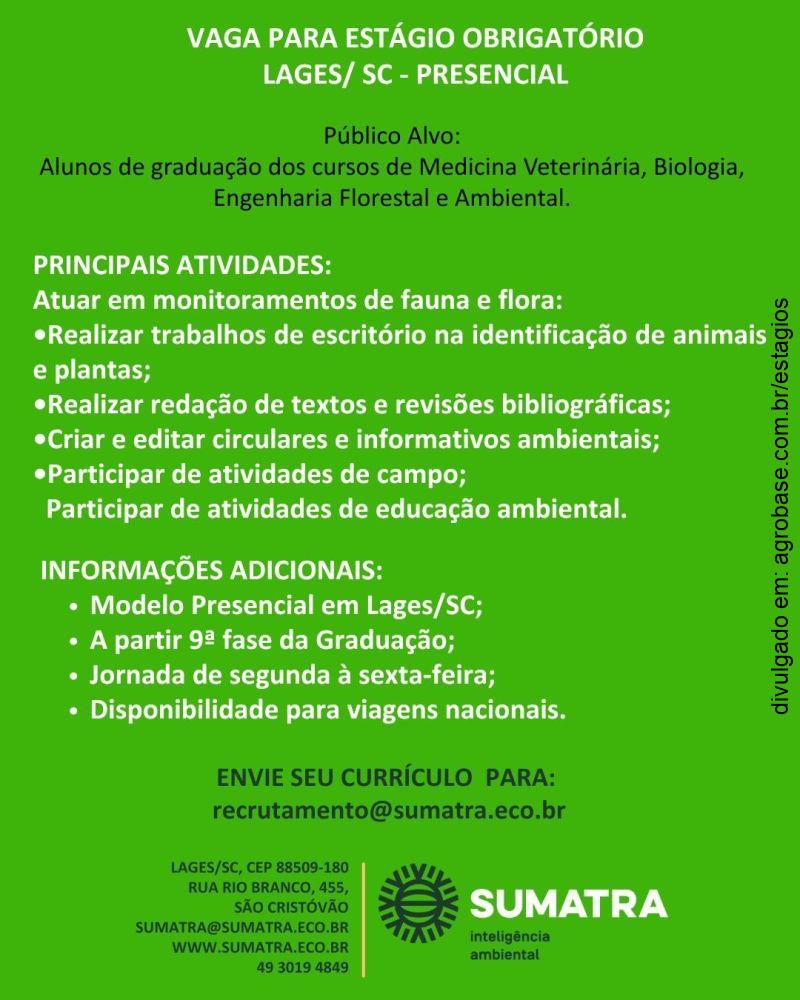 Estágio obrigatório em biodiversidade – Lages/SC