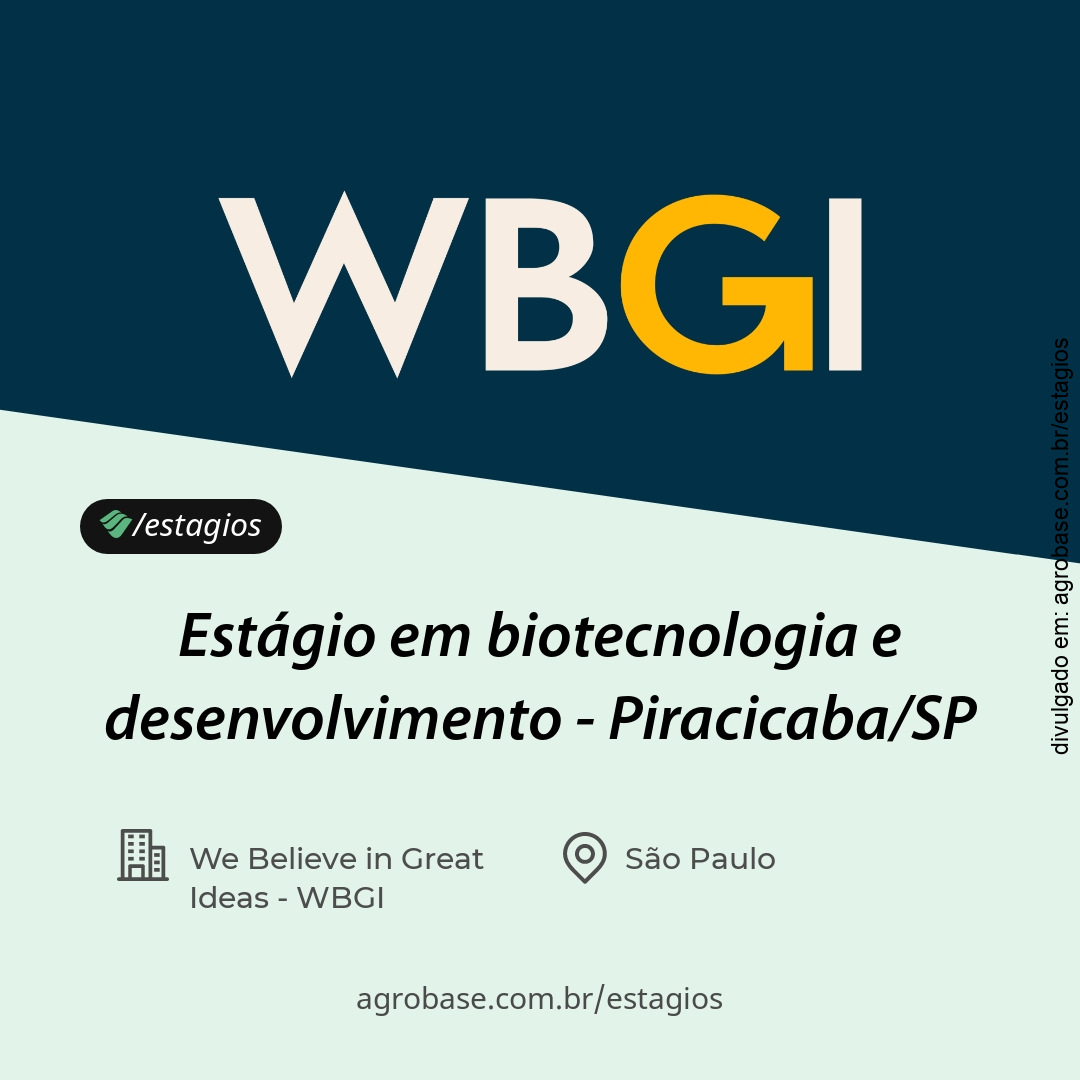 Estágio em biotecnologia e desenvolvimento – Piracicaba/SP
