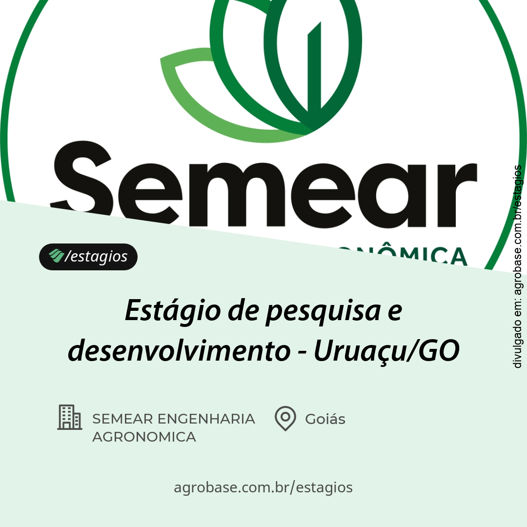 Estágio de pesquisa e desenvolvimento – Uruaçu/GO