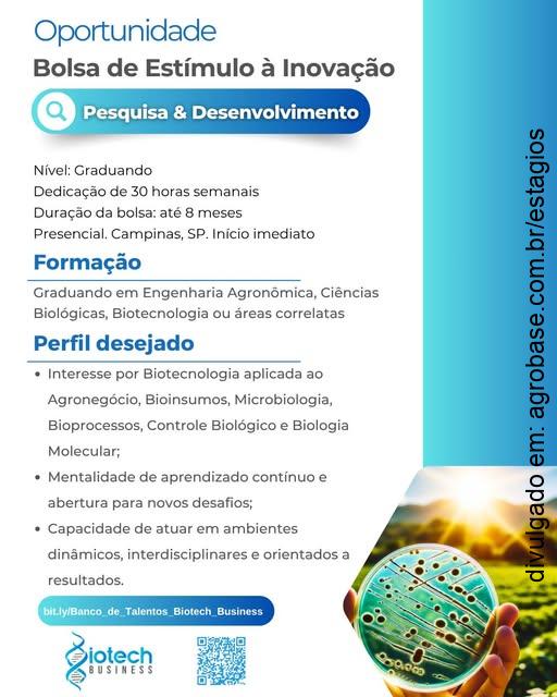 Estágio pesquisa, desenvolvimento & inovação – Campinas/SP