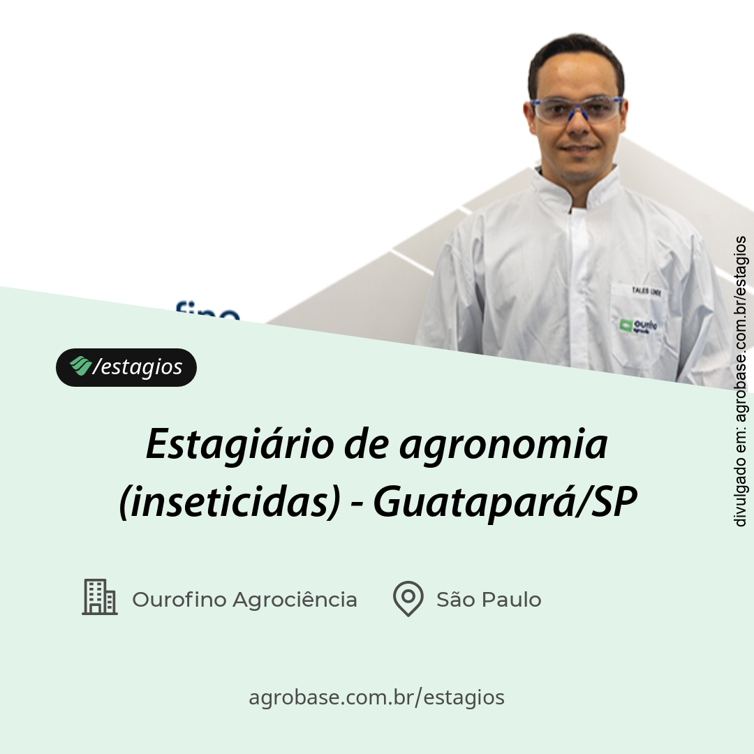 Estagiário de agronomia (inseticidas) – Guatapará/SP