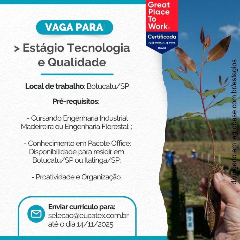Estágio tecnologia e qualidade – Botucatu/SP