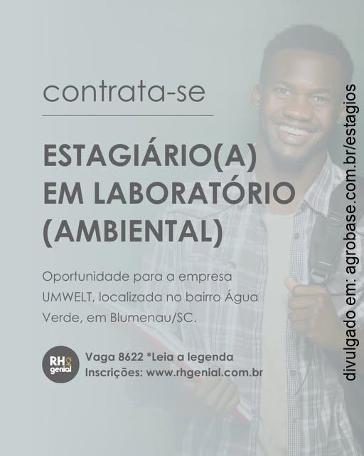 Estagiário em laboratório (ambiental) – Blumenau/SC