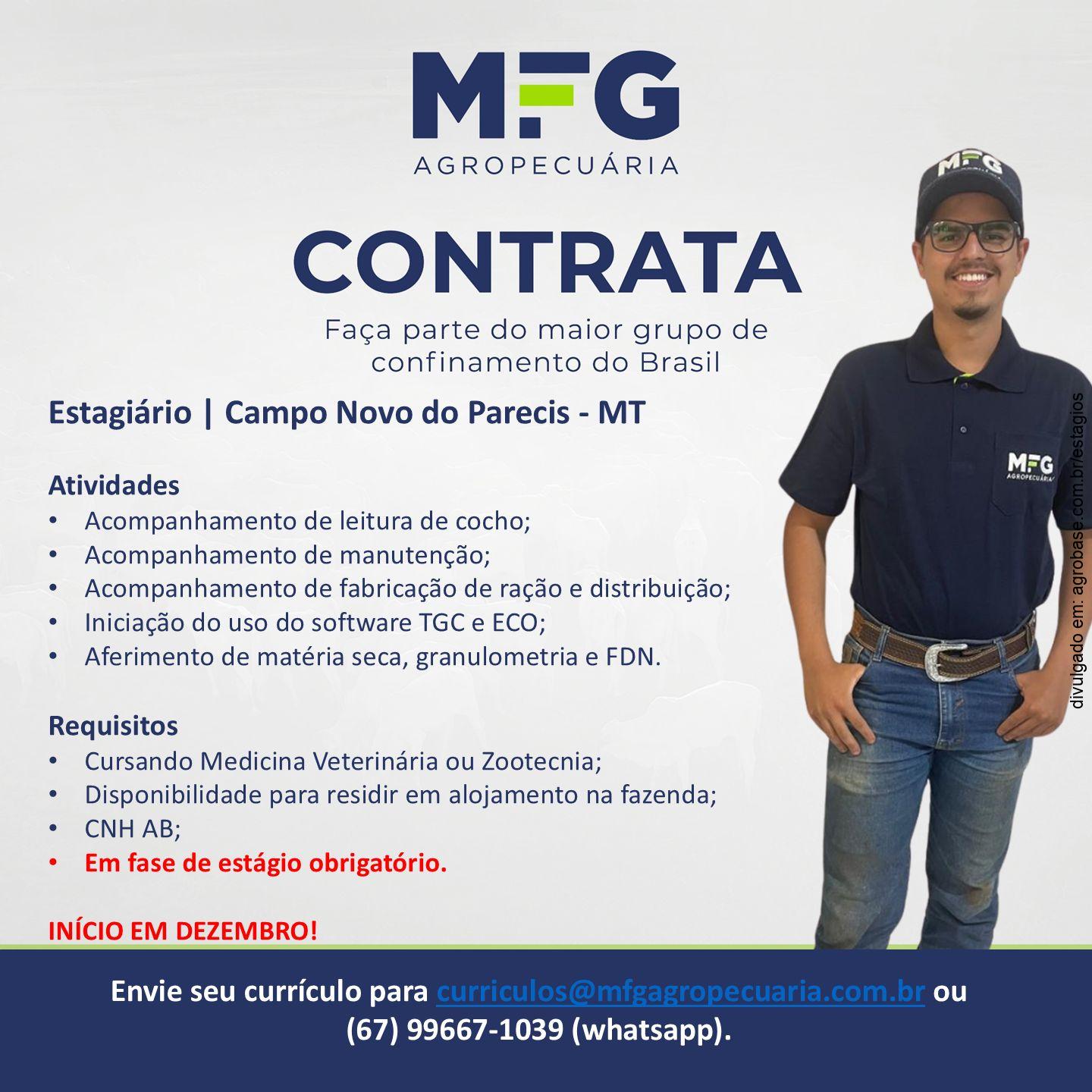 Estagiário agropecuária – Campo Novo do Parecis/MT