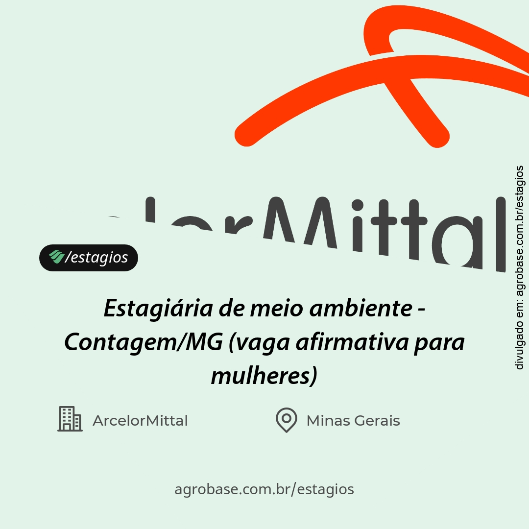 Estagiária de meio ambiente – Contagem/MG (vaga afirmativa para mulheres)