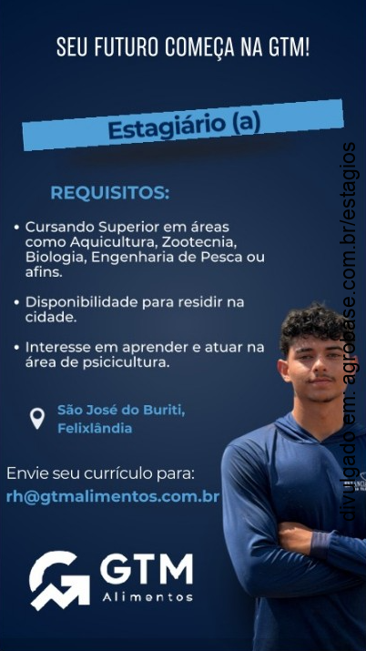 Estagiário(a) de piscicultura – Felixândia/MG