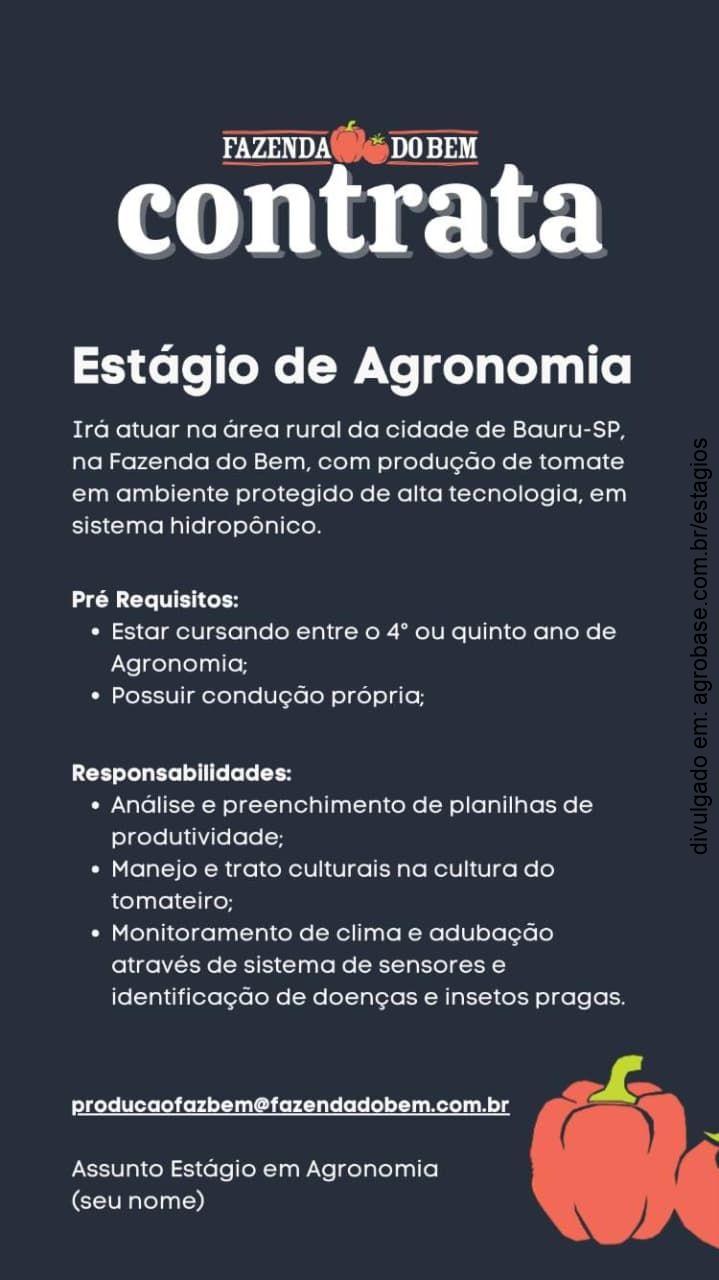 Estágio de agronomia – Bauru/SP