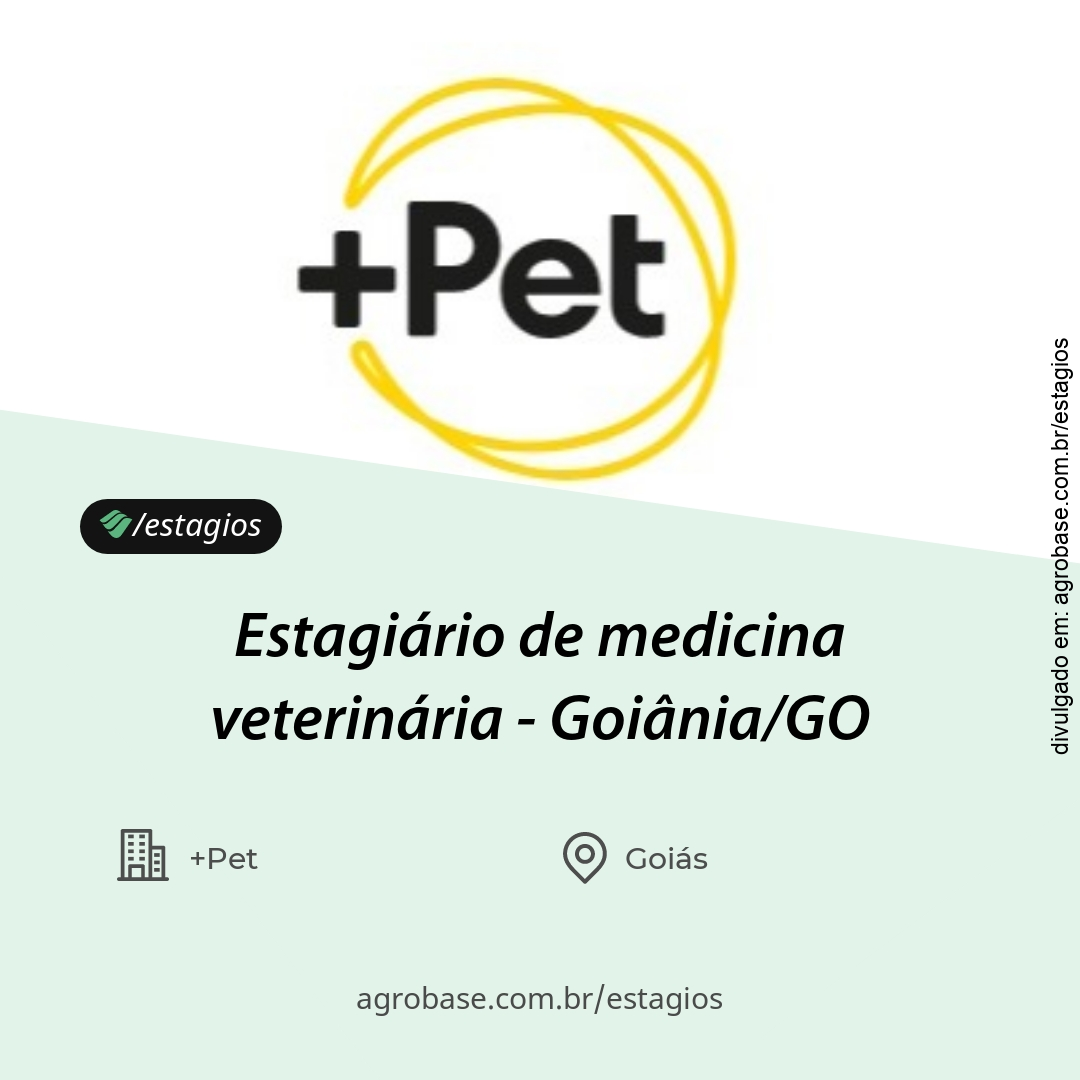 Estagiário de medicina veterinária – Goiânia/GO