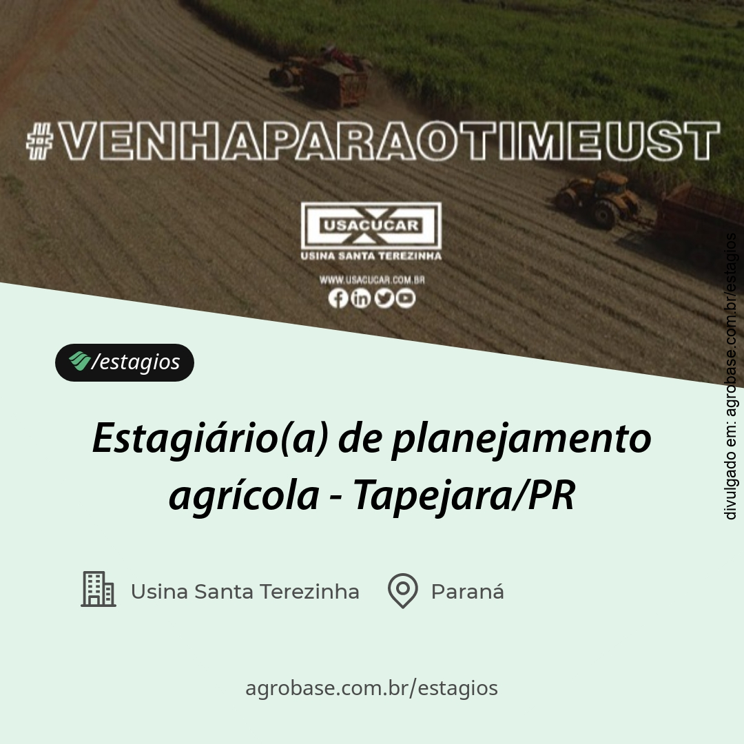 Estagiário(a) de planejamento agrícola – Tapejara/PR