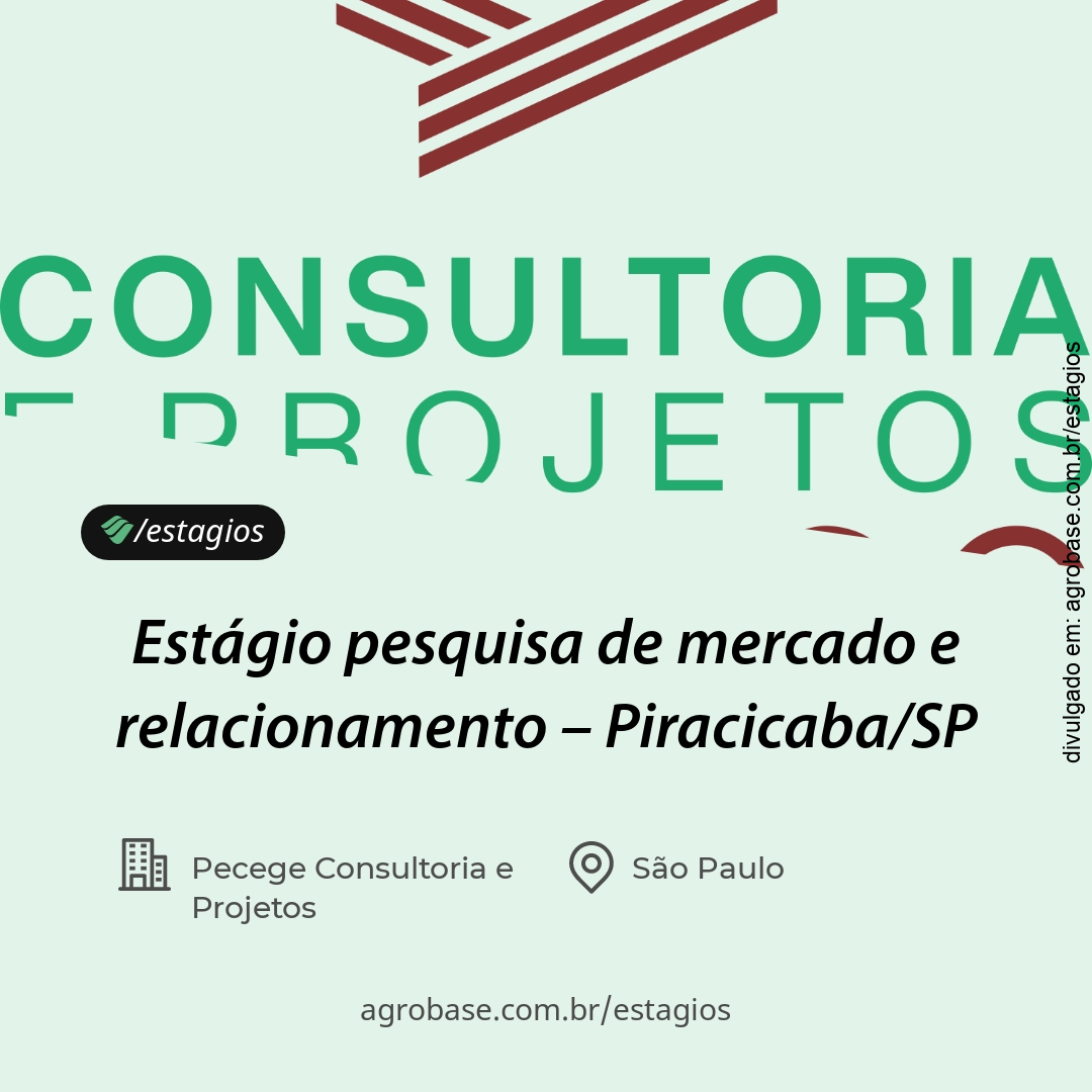 Estágio pesquisa de mercado e relacionamento – Piracicaba/SP
