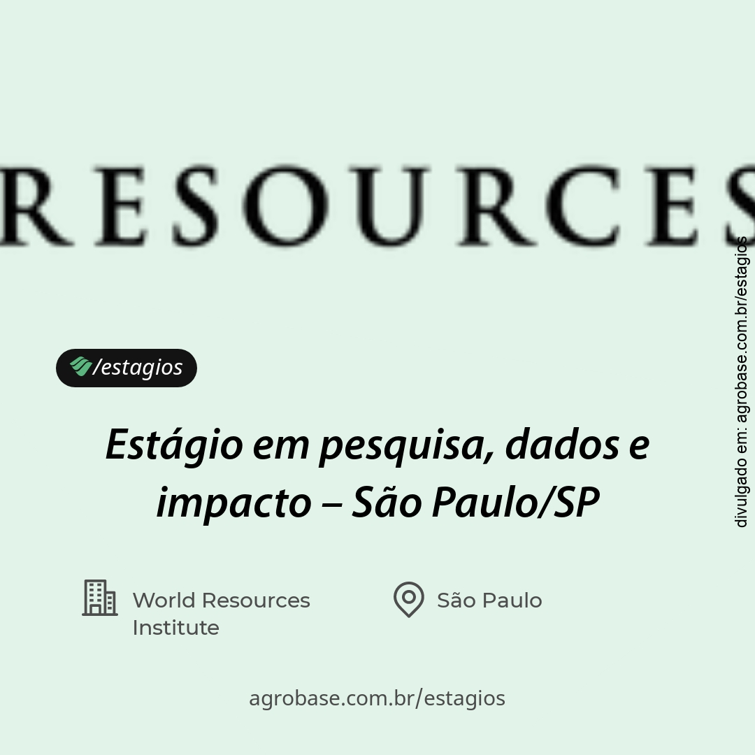 Estágio em pesquisa, dados e impacto – São Paulo/SP