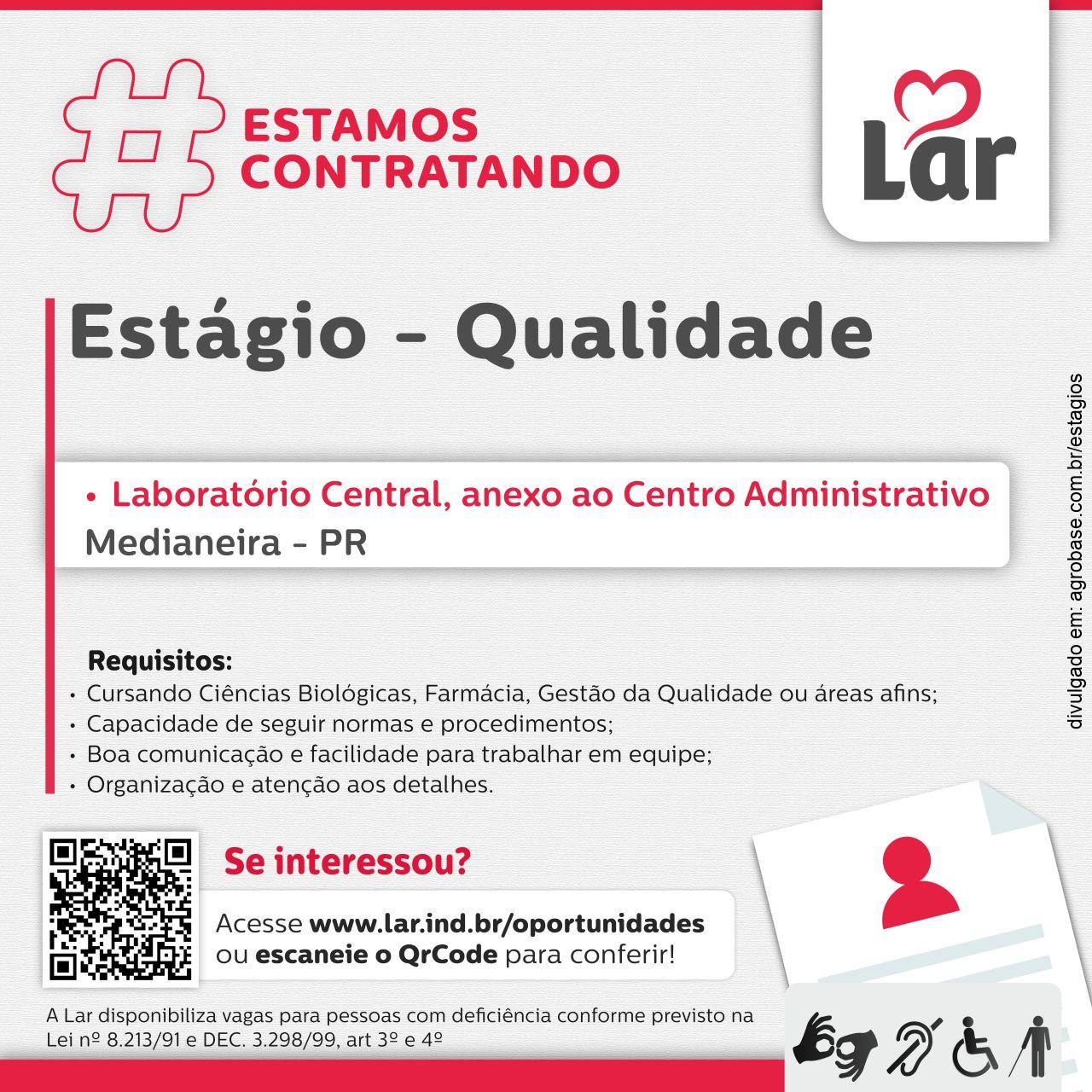 Estágio em qualidade – Medianeira/PR