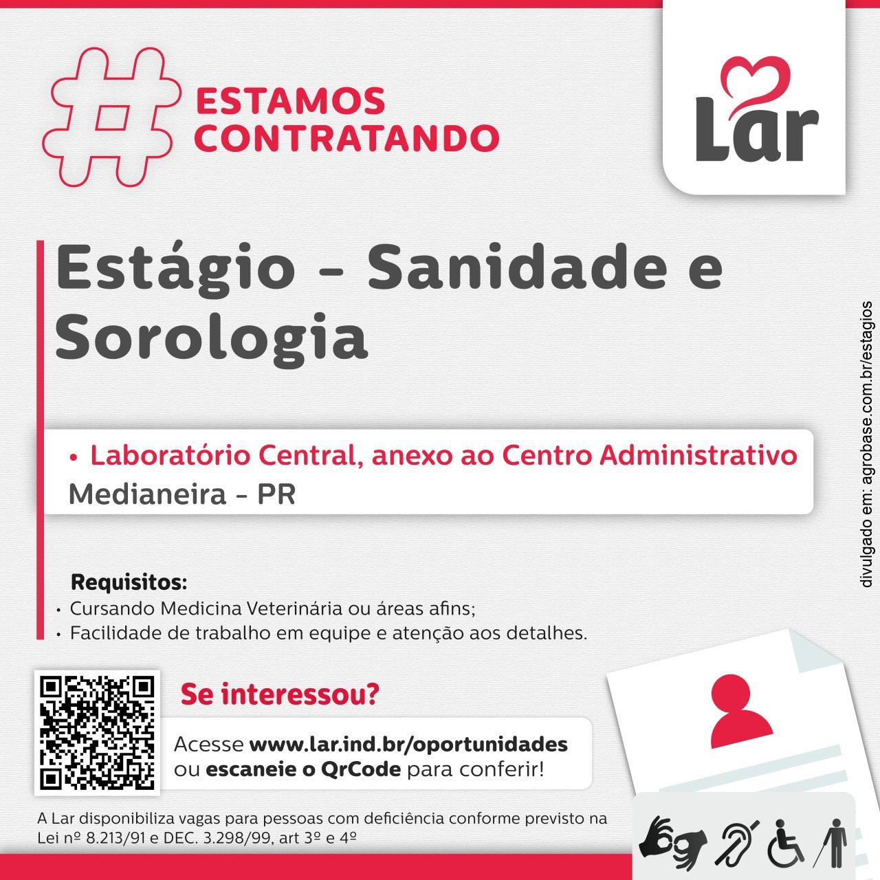 Estágio em sanidade e sorologia – Medianeira/PR