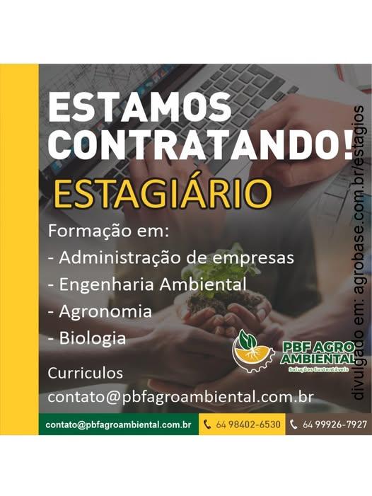 Estágio soluções sustentáveis agro – Cachoeira Alta/GO