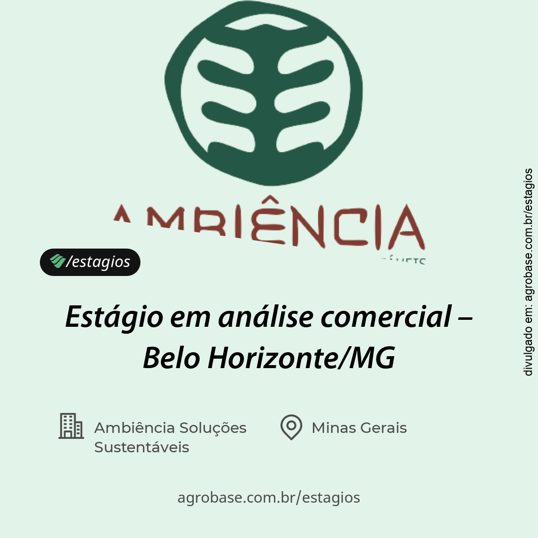 Estágio em análise comercial – Belo Horizonte/MG