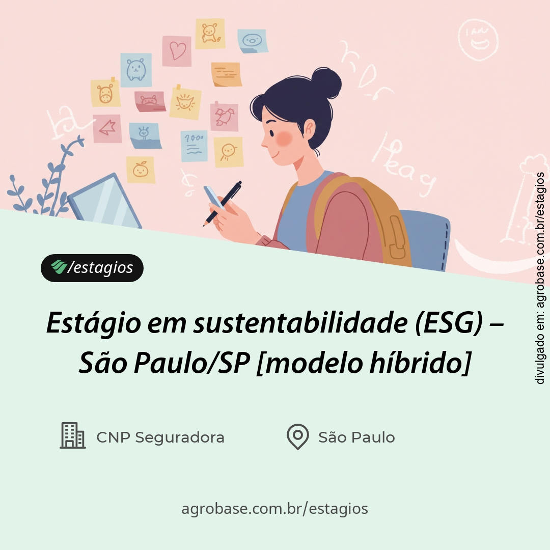 Estágio em sustentabilidade (esg) – São Paulo/SP [modelo híbrido]