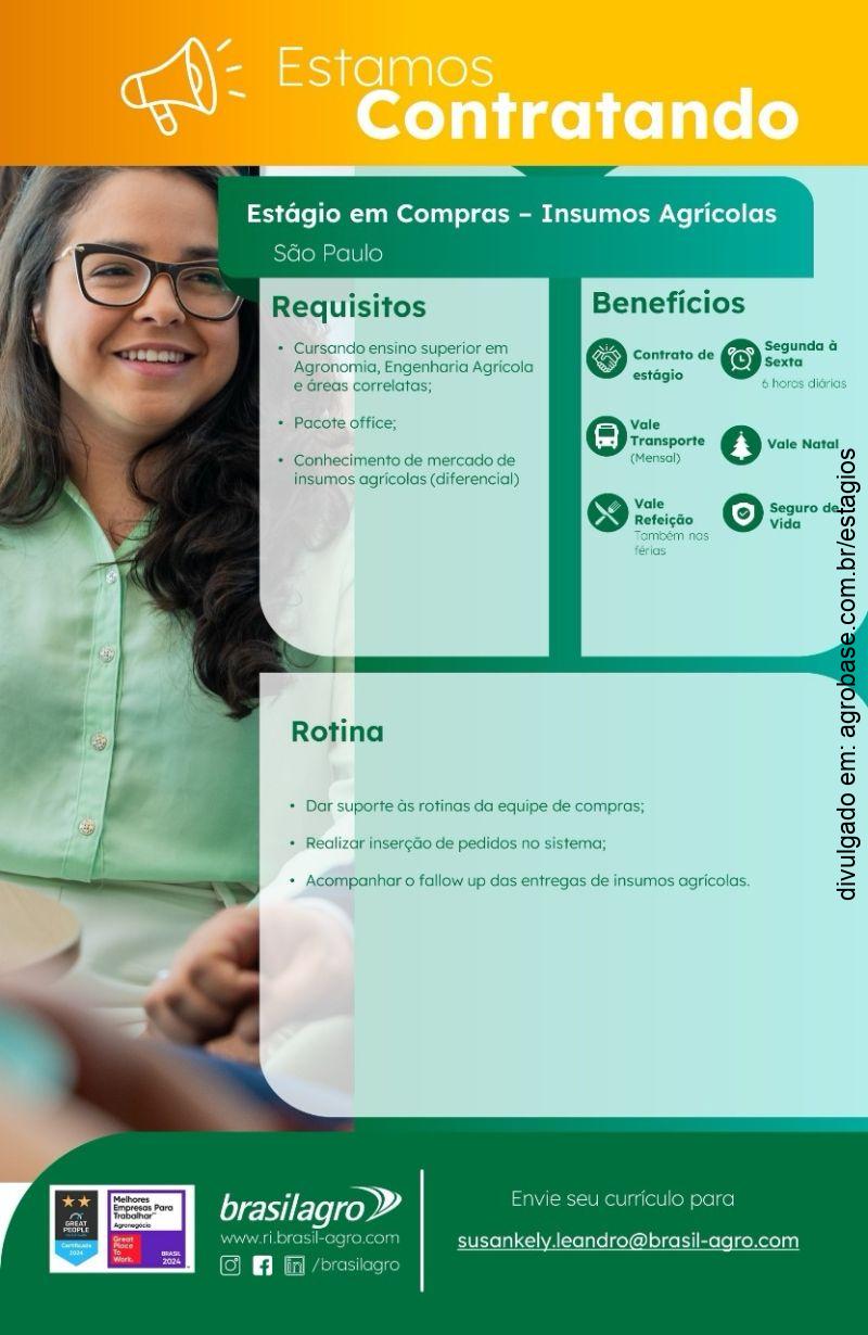 Estágio em compras (insumos agrícolas) – São Paulo