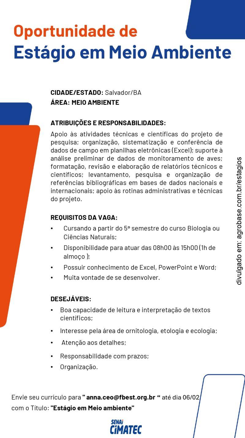 Estágio em meio ambiente – Salvador/BA