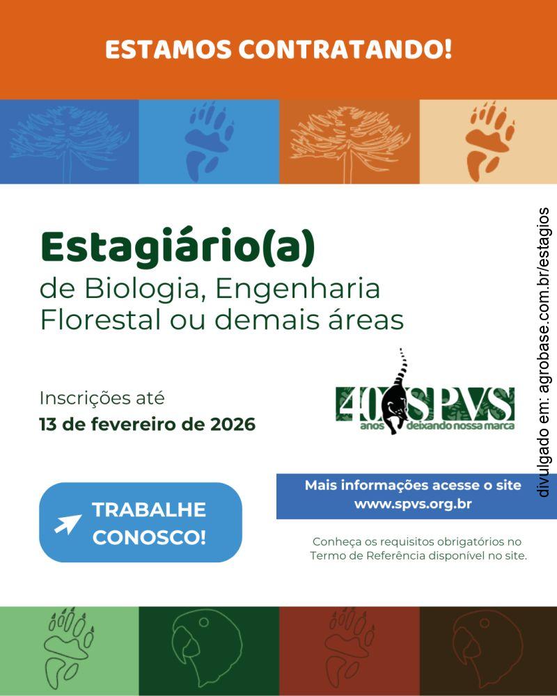 Estagiário(a) de biologia, engenharia florestal ou demais áreas – Curitiba/PR