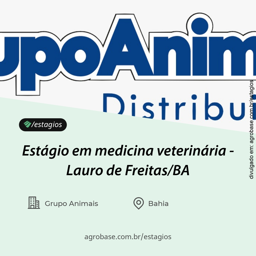 Estágio em medicina veterinária – Lauro de Freitas/BA
