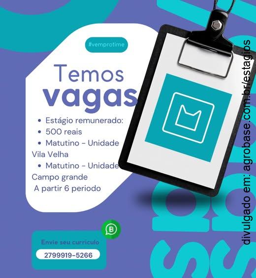 Estágio remunerado – Vila Velha/ES (matutino)