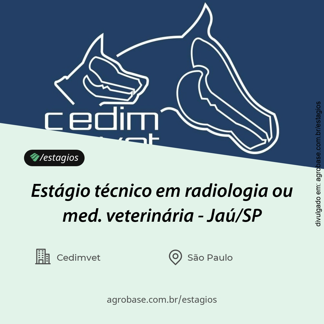 Estágio técnico em radiologia ou med. veterinária – Jaú/SP