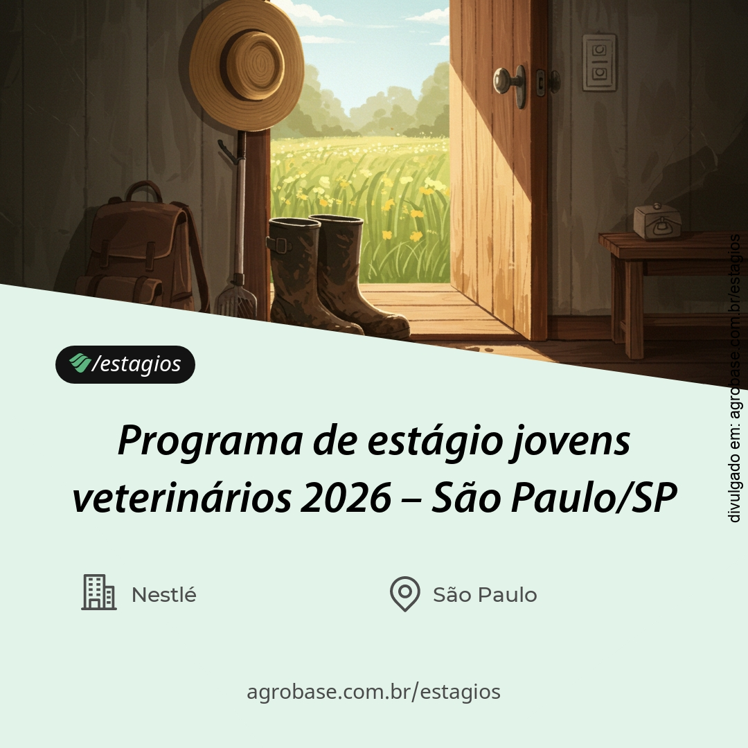 Programa de estágio jovens veterinários 2026 – São Paulo/SP