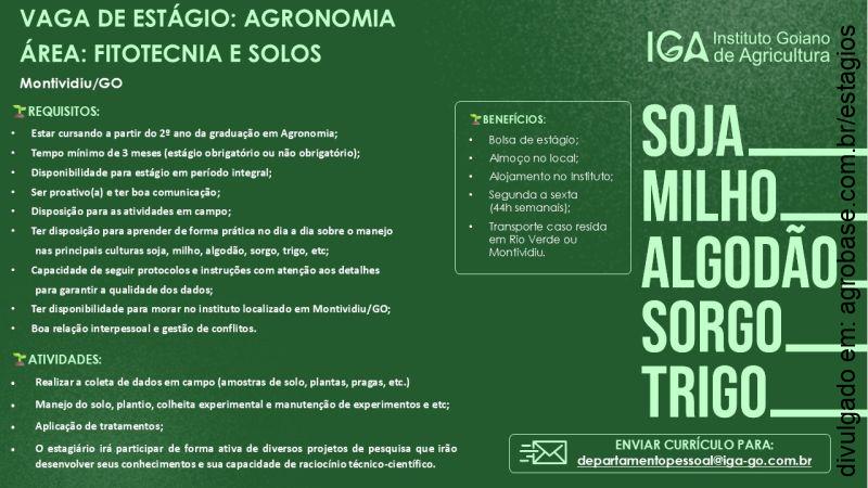 Estágio em fitotecnia e solos – Montividiu/GO