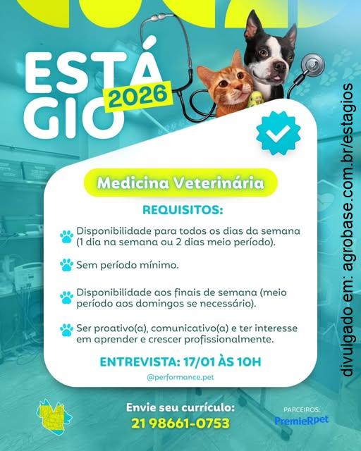 Estágio medicina veterinária – Nova Iguaçu/RJ
