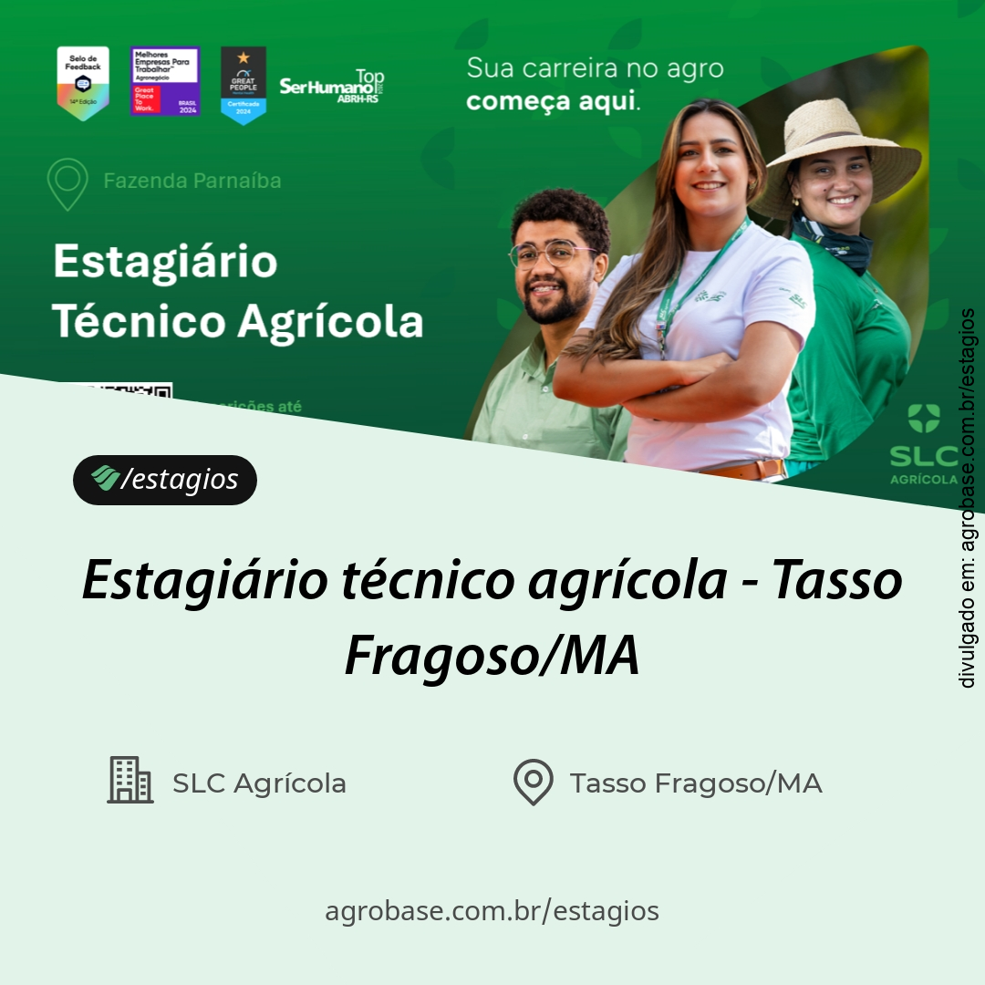 Estagiário técnico agrícola – Tasso Fragoso/MA