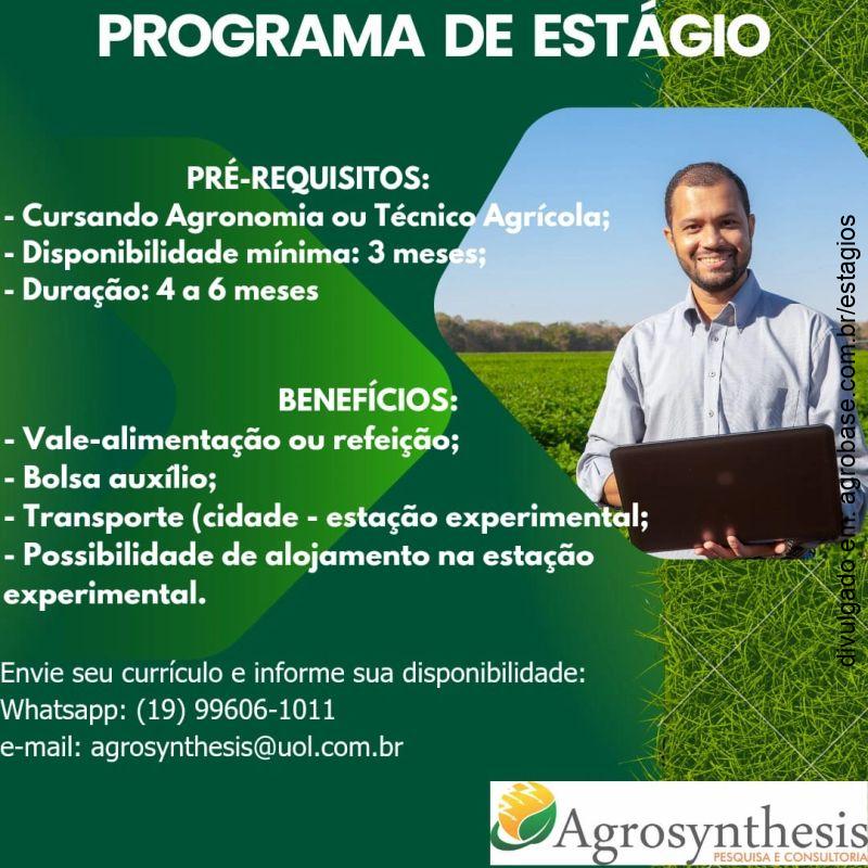 Estágio agronomia ou técnico agrícola – Leme/SP