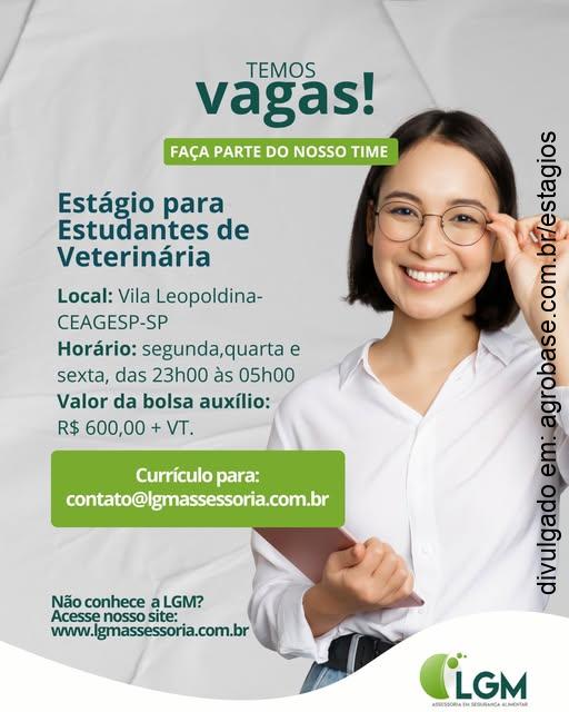 Estágio em medicina veterinária – São Paulo/SP
