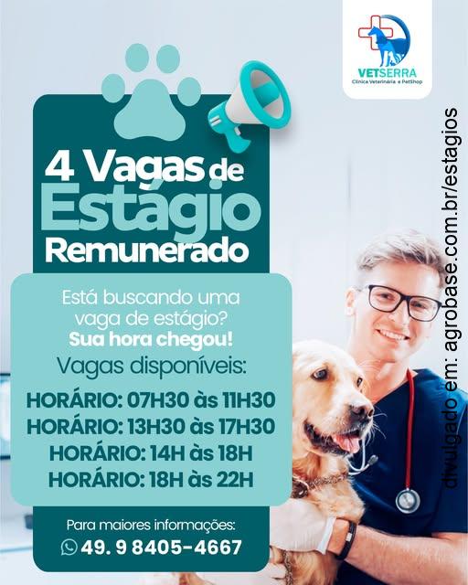 04 vagas de estágio remunerado – Lages/SC