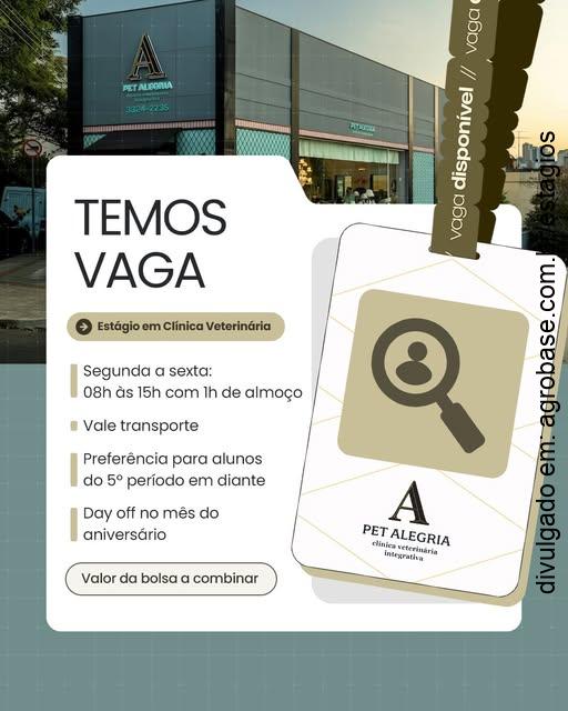 Estágio em medicina veterinária – Belo Horizonte/MG