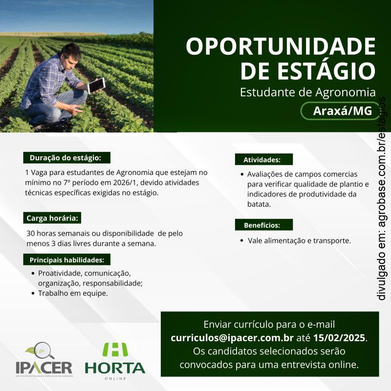 Estágio em agronomia – Araxá/MG