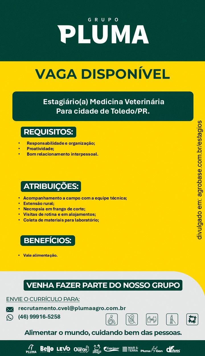 Estagiário(a) de medicina veterinária – Toledo/PR