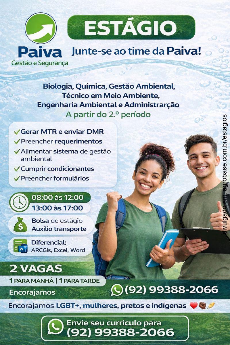 02 vagas de estágio ambiental e administrativo – Manaus/AM
