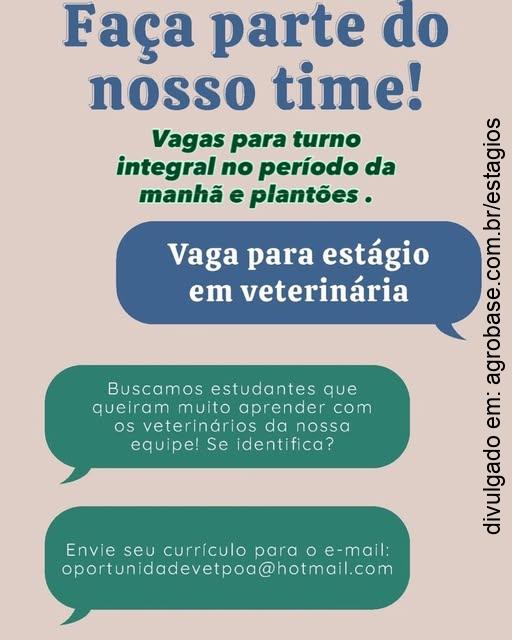 Estágio em veterinária – Porto Alegre/RS