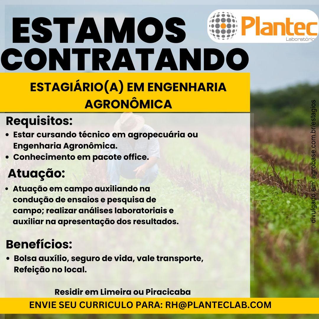 Estágio em engenharia agronômica – Limeira ou Piracicaba/SP