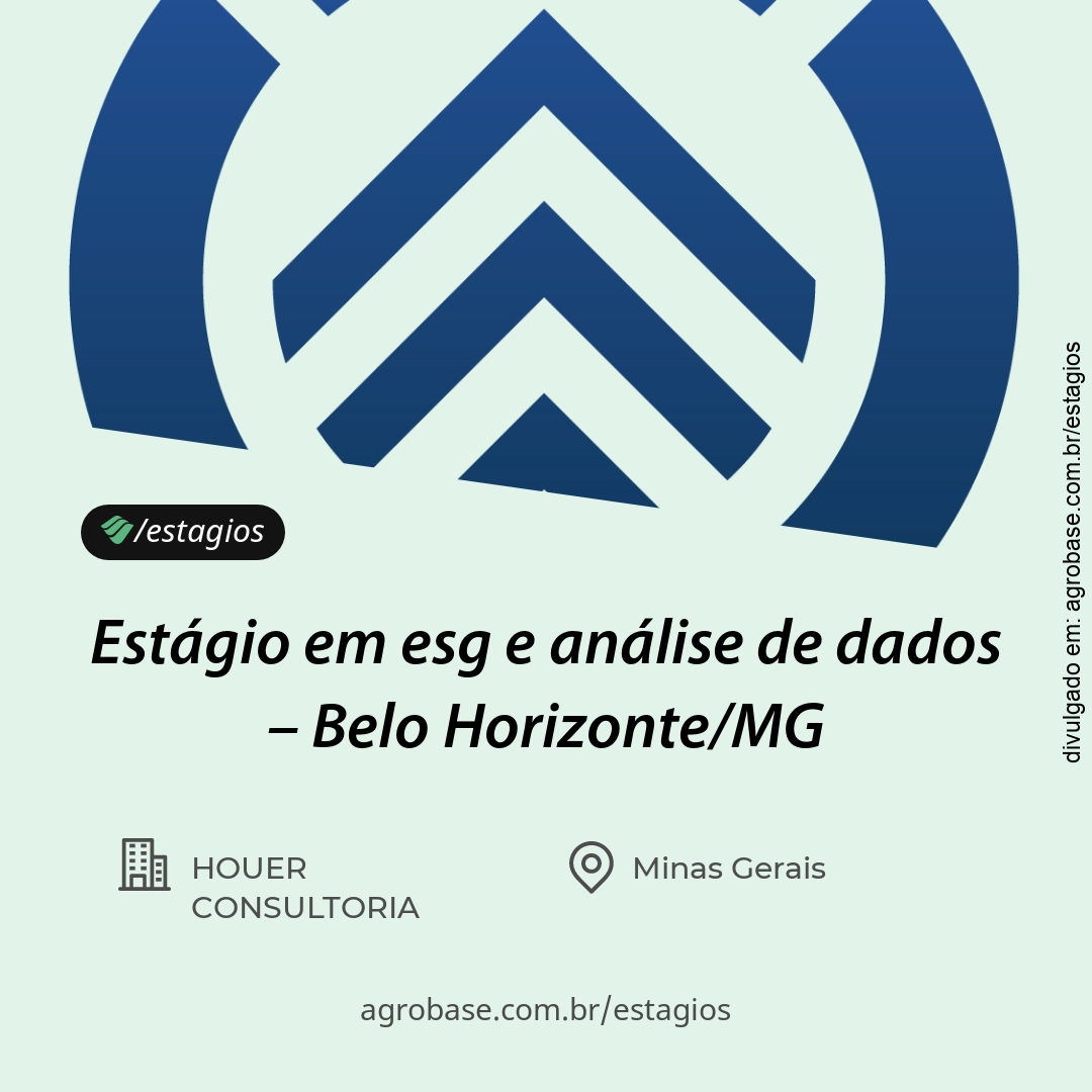 Estágio em esg e análise de dados – Belo Horizonte/MG